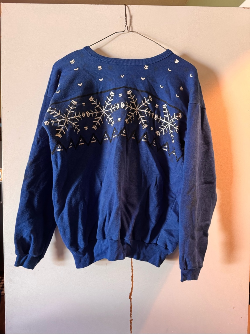 Tultex Blue Snowflake Crewneck Sweater